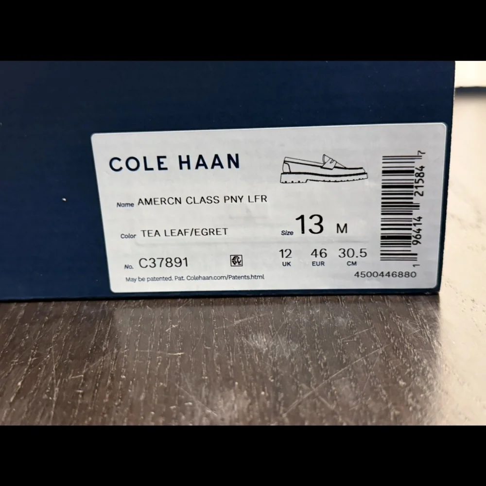 Cole Haan American Classics Penny Loafers C37891 Tea Leaf/Egret Mens 13M